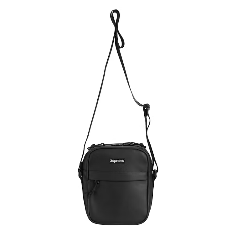 New Supreme Leather Shoulder Bag Black