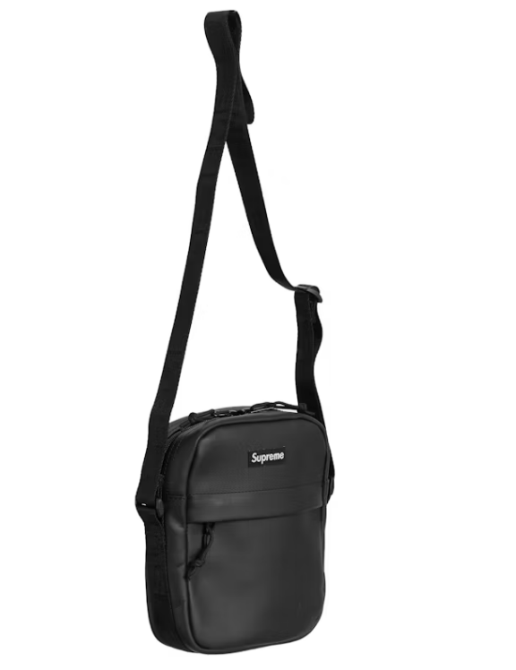 New Supreme Leather Shoulder Bag Black