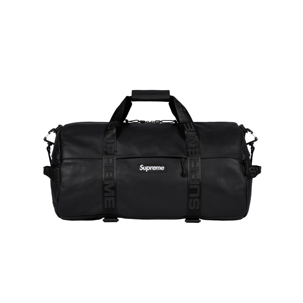New Supreme Leather Duffle Bag Black