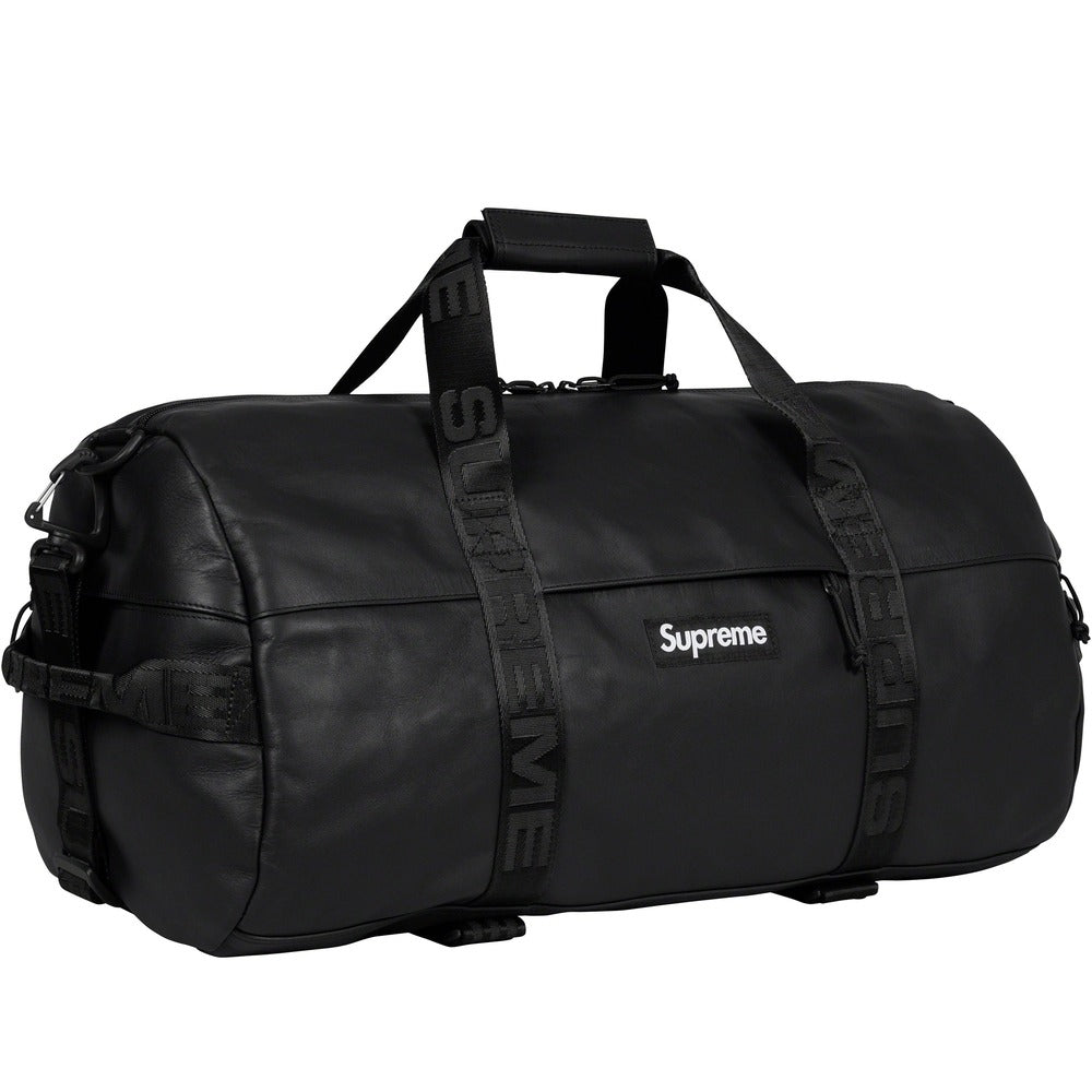 New Supreme Leather Duffle Bag Black