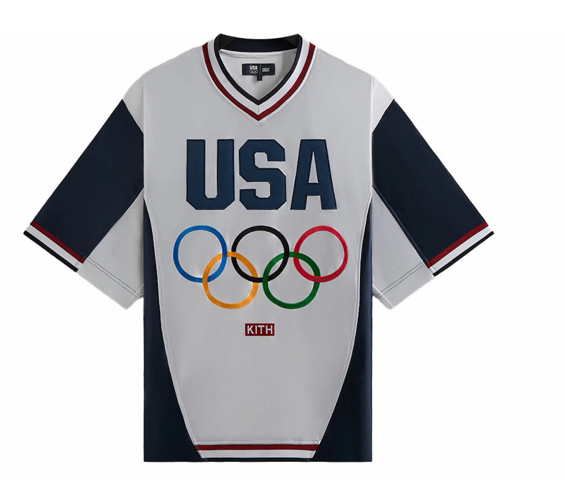 Kith for Team USA Faille Jersey Warmup Shirt (L)
