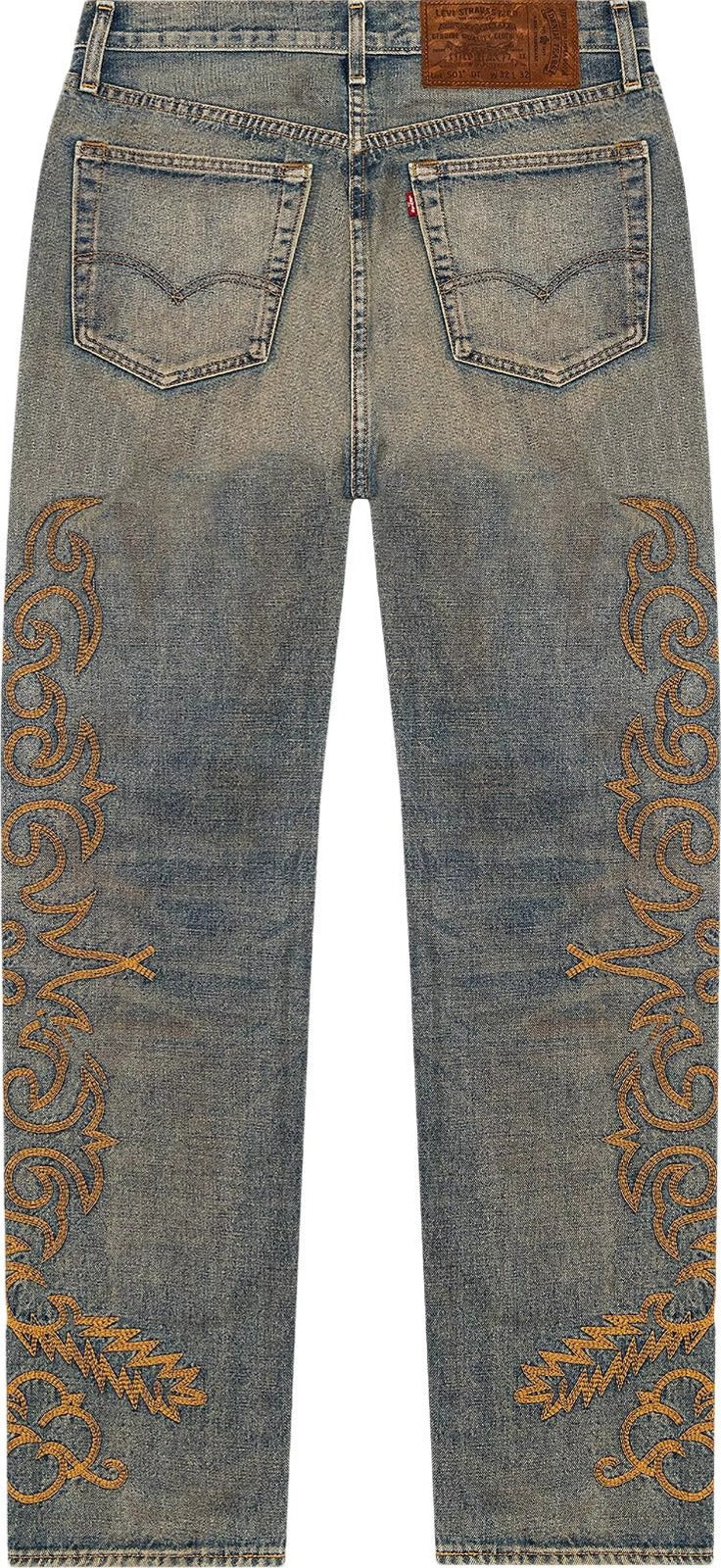 New Levi's x Denim Tears Western Stitch 501 Jeans 'Worn Indigo' (36)